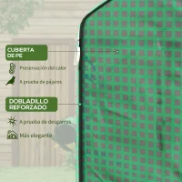 Outsunny Cubierta de Repuesto de Invernadero 140x143x190 cm con Ventana Puerta con Cremallera Anti-UV Protección de Plantas Verde(m-4)