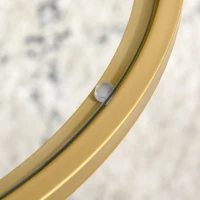 HOMCOM Juego de 2 Mesitas Auxiliares Anidadas con Estructura de Metal y Encimera de Cristal Ø50x58 cm y Ø37x51 cm Dorado(m-8)