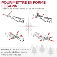 HOMCOM Sapin de Noël artificiel 150 cm en fibre optique couleurs 140 LED support pliable(m-5)