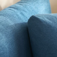 HOMCOM 2-Sitzer-Sofa Doppelsofa Couch, 2 Kissen, 137 cm x 78 cm x 78 cm, Blau + Natur(m-9)