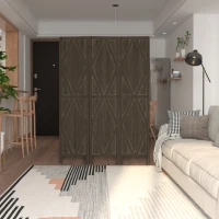 HOMCOM Paravent séparateur de pièce pliable 3 panneaux en bois paulownia 160 x 170 cm marron(m-7)