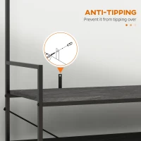 HOMCOM Coat Stand, Industrial Coat Rack with Shoe Storage, Free Standing Hall Tree with 5 Hooks, 5 Shelves and Steel Frame for Hallway, Entryway, Grey Marbled(m-6)