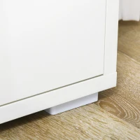 HOMCOM Mobile Multiuso con 2 Armadietti a 2 Livelli in Truciolato, Ripiano regolabile, 120x37x75cm Bianco e Color legno(m-9)