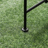 Outsunny Banc de jardin en métal noir façon fer forgé 2 personnes dim. 119l x 55P x 89H cm(m-9)