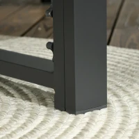 Outsunny Gartenmöbel-Set für 4 Personen Sitzgruppe, 2x Sitzbank, 1 x höhenverstellbarer Beistelltisch, Grau(m-9)