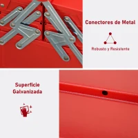 DURHAND Caja de Herramientas Metálica, Maletín de Herramientas de Acero Plegable con 5 Bandejas y Asa, para Taller, Garaje, 45x20x34,5 cm, Rojo(m-6)