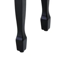 HOMCOM Banc de piano, banc de clavier réglable en hauteur en bois massif, tabouret piano avec compartiment caché, siège rembourré polyuréthane à 10 boutons, stable et antidérapant, charge 200kg, noir(m-9)