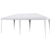 Outsunny Tonnelle 6 x 3 m barnum de jardin pop-up pliant sac inclus acier époxy oxford haute densité blanc