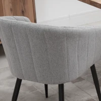 HOMCOM Set 2 Sedie Imbottite Moderne con Rivestimento in Tessuto per Soggiorno e Salotto, Grigio Chiaro(m-7)