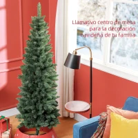 HOMCOM Árbol de Navidad Tipo Lápiz 183 cm con Base Plegable y 479 Ramas para Dormitorio Oficina Verde(m-4)