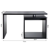 HOMCOM Table basse contemporaine design géométrique carré rectangulaire 77L x 40l x 44H cm noir mat(m-3)