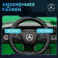 AIYAPLAY Elektro-Kinderauto, Mercedes, 3-5 km/h, Fernbedienung, Licht & Musik, Grün(m-6)