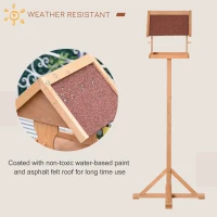 PawHut Wooden Bird Table Wild Bird Feeding Station Freestanding Feeder for Garden Outdoor 55 x 55 x 144cm(m-5)