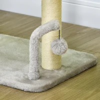 PawHut 42cm Indoor Cat Tree, with Toy Balls, Sisal Scratching Post - Light Grey(m-7)