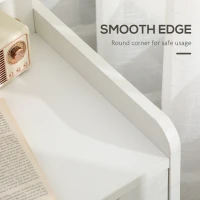 HOMCOM Bedside Table, Small Bedside Cabinet with 2 Drawers and Storage Shelves, Modern Nightstand for Bedroom, White(m-4)