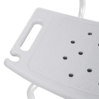 HOMCOM Taburete de Ducha Silla para Ducha con Respaldo Antideslizante Altura Regulable en 8 Niveles Carga 136 kg(m-8)