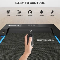 SPORTNOW 2.5HP Walking Pad, 1-6km/h Folding Treadmill with Remote Control and LED Display for Home Gym Office, Blue(m-6)