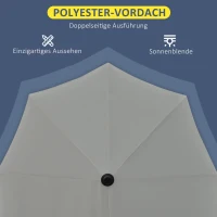 Outsunny  2 x 2 m Sonnenschirm Halbrundschirm Balkonschirm mit Halterung wasserabweisend für Garten Terrassen Höfe 100% Polyester Dunkelgrau(m-7)