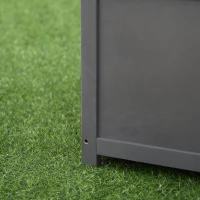 PawHut Wood Dog Crate Dog Cage Table Kennel Night Stand with Lockable Door for Small Medium Pets Grey 60 x 91 x 74 cm(m-9)