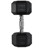 HOMCOM 12.5KG Single Rubber Hex Dumbbell Portable Hand Weights Dumbbell Home Gym(m-12)