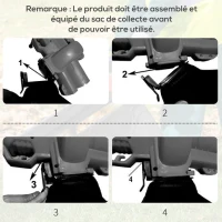 Outsunny Souffleur aspirateur broyeur à Feuilles 3000 W - Sac ramassage 45 L - roulettes & bandoulière - PP Rouge Noir(m-8)