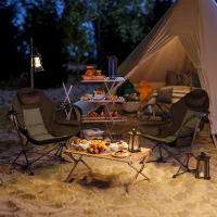 Outsunny Hammock Camping Chair Set of 2, Adjustable Back Swinging Camping Chair Portable Swinging Chair with Cup Holder, Headrest, Padded Seat and Carry Bag for Travel Fishing Hiking, Black(m-10)