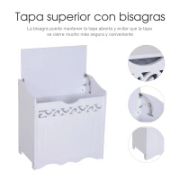 HOMCOM Armario de Almacenamiento con Tapa Multifuncional Gabinete Mueble Organizador de Almacenaje para Cocina Comedor Salón Dormitorio Baño 55x34x58cm(m-5)