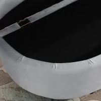 HOMCOM Sitzbank mit Stauraum Polsterbank mit Samtoptik, geöffnetem Deckel Sitztruhe mit Holzbeine, Truhenbank für Wohnzimmer Flur Schlafzimmer 120 x 46 x 42 cm, Grau(m-9)