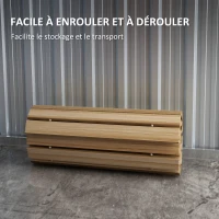 Outsunny Allée chemin de jardin incurvé en lattes de bois enroulable - bois massif de pin 120/72 x 38 cm(m-7)