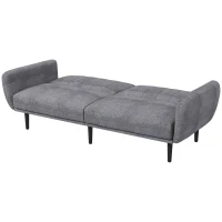 HOMCOM Divano Letto 3 Posti con Schienale Reclinabile a 3 Livelli in Tessuto, 208x84x82cm, Grigio(m-10)