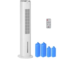 HOMCOM Rafraîchisseur d'air/ventilateur colonne/humidificateur/purificateur 4 en 1 - oscillant - timer, 3 modes, 3 vitesses - télécommande réservoir 5L avec 4 blocs réfrigérants(m-1)