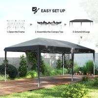 Outsunny 6 x 3 m Pop-Up Steel Frame Gazebo Grey(m-4)