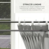 Outsunny Set 2 Pareti per Gazebo 3x6m e 3x3 m in Tessuto Oxford con Finestre e Cerniere, 295x195cm, Grigio(m-7)