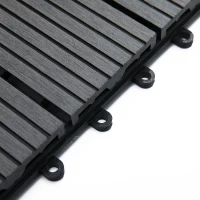 Outsunny Set 11 Piastrelle per Esterni ad Incastro Antiscivolo in HDPE Riciclato, 30x30x2.2 cm, Grigio(m-9)