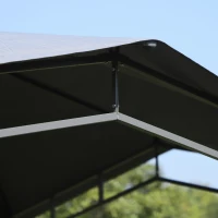 Outsunny Tonnelle barnum contemporain en dôme dim. 3,00L x 3,00l x 2,60H m métal époxy polyester gris(m-7)