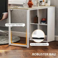 HOMCOM Kompakter Computertisch, Moderner Schreibtisch mit Stauraum-Fächern, für kleine Räume, 100 x 54 x 75 cm, Weiß(m-6)