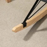 HOMCOM Schaukelstuhl Liegestuhl Lesesessel 90-135° Schaukel Leinen Gummiholz Dunkelgrau 75 x 95 x 110 cm(m-7)