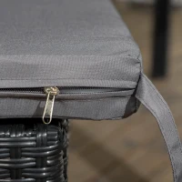 Outsunny Set of Two Armless Rattan Garden Chairs - Black(m-8)