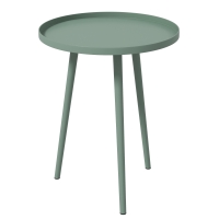 Outsunny Table basse de jardin ronde, table d'appoint extérieur avec bord rond en acier, dim. Ø40 x 50H cm vert