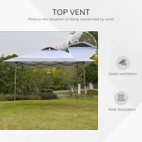 Outsunny 4 x 4m Pop-up Gazebo Canopy Tent with Roller Bag & Adjustable Legs for Outdoor Party, Steel Frame, White(m-7)