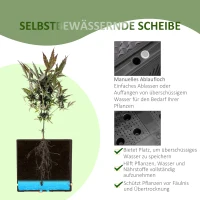 Outsunny Hochbeet 1-teilig mit Rollen Pflanzkasten mit Abflusslöchern Blumenkasten Blumenkübel Kunststoff Braun 50 x 50 x 33 cm(m-5)