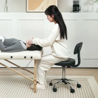 HOMCOM 360° Swivel Seat Salon Stool - Black(m-2)