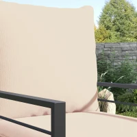 Outsunny Lot de 2 coussins matelas assise dossier pour chaise de jardin chaise longue intérieur et extérieur polyester beige(m-8)