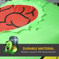 HOMCOM 5FT Halloween Inflatables Ghost and Tombstone, Blow Up Outdoor Halloween Decorations with Build-in LED Lights for Garden, Lawn, Party(m-5)