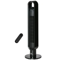 HOMCOM Ventilateur colonne à ions négatifs oscillant 80°, télécommande écran LED 60 W, minuterie 12H, 3 modes 3 vitesses, noir(m-10)