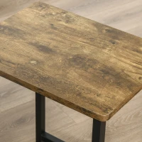 HOMCOM Industrial Bar Stools, Set of 2 Kitchen Breakfast Bar Chairs with Footrest, Counter Height Island Stools for Dining Area, Home Pub, Rustic Brown(m-9)