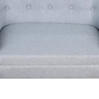 HOMCOM Children's Armchairs Kids Armchair Toddler Chair 2 Seater Wood Frame Mini Sofa for Bedroom Playroom Grey(m-7)