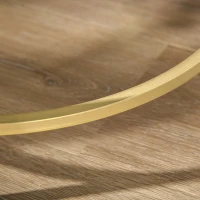 HOMCOM Round Side Table Morden Coffee Tables with Gold Metal Base, Table with Tempered Glass Tabletop, for Living Room, Bedroom, dining room(m-9)