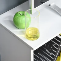 HOMCOM TV-Ständer, TV Schrank, TV-Kommode, Moderner Fernsehtisch mit Schrank und Offene Regale, Spanplatte, Weiß, 120 x 30 x 41cm(m-7)