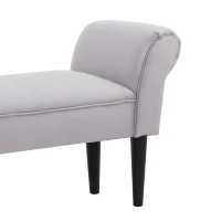 HOMCOM Bettbank, Polsterbank, Sitzbank, Flurbank für Schlafzimmer, bis 130 kg Belastbar, Segelstoff, Grau, 102 x 36 x 51 cm(m-9)